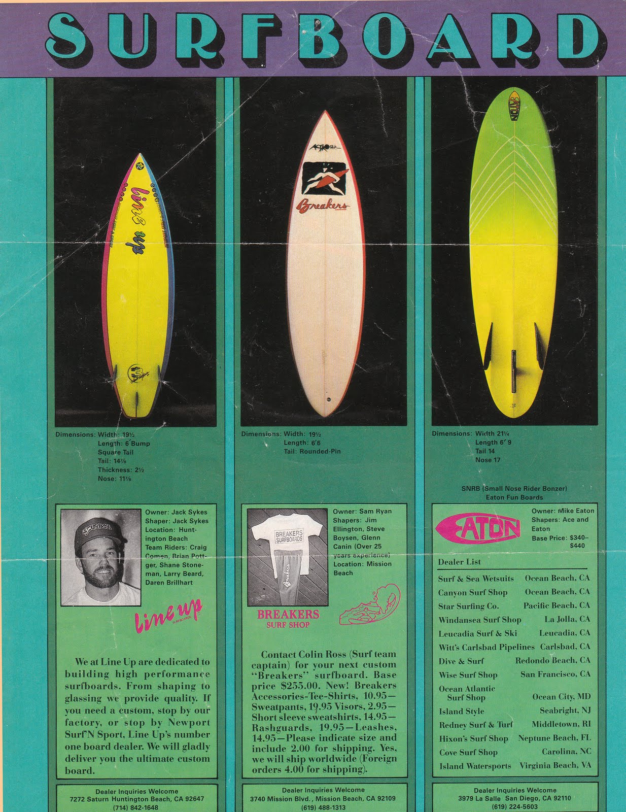 Line Up Surfboards Vintage Lineup The Days of the Print Ad