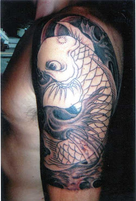 Arm Tattoo - Fish Design Before Colored