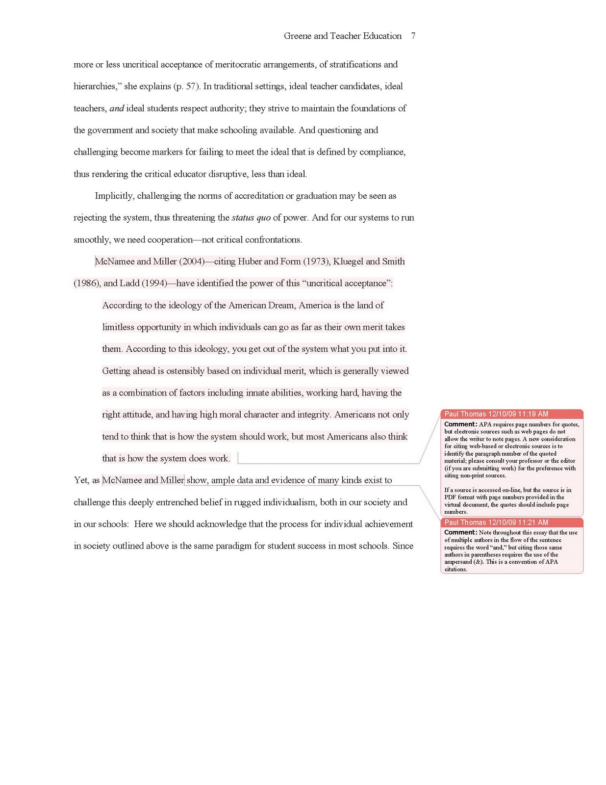 essay written in apa format example