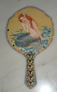 Demure Mermaid on Vintage Hand-mirror