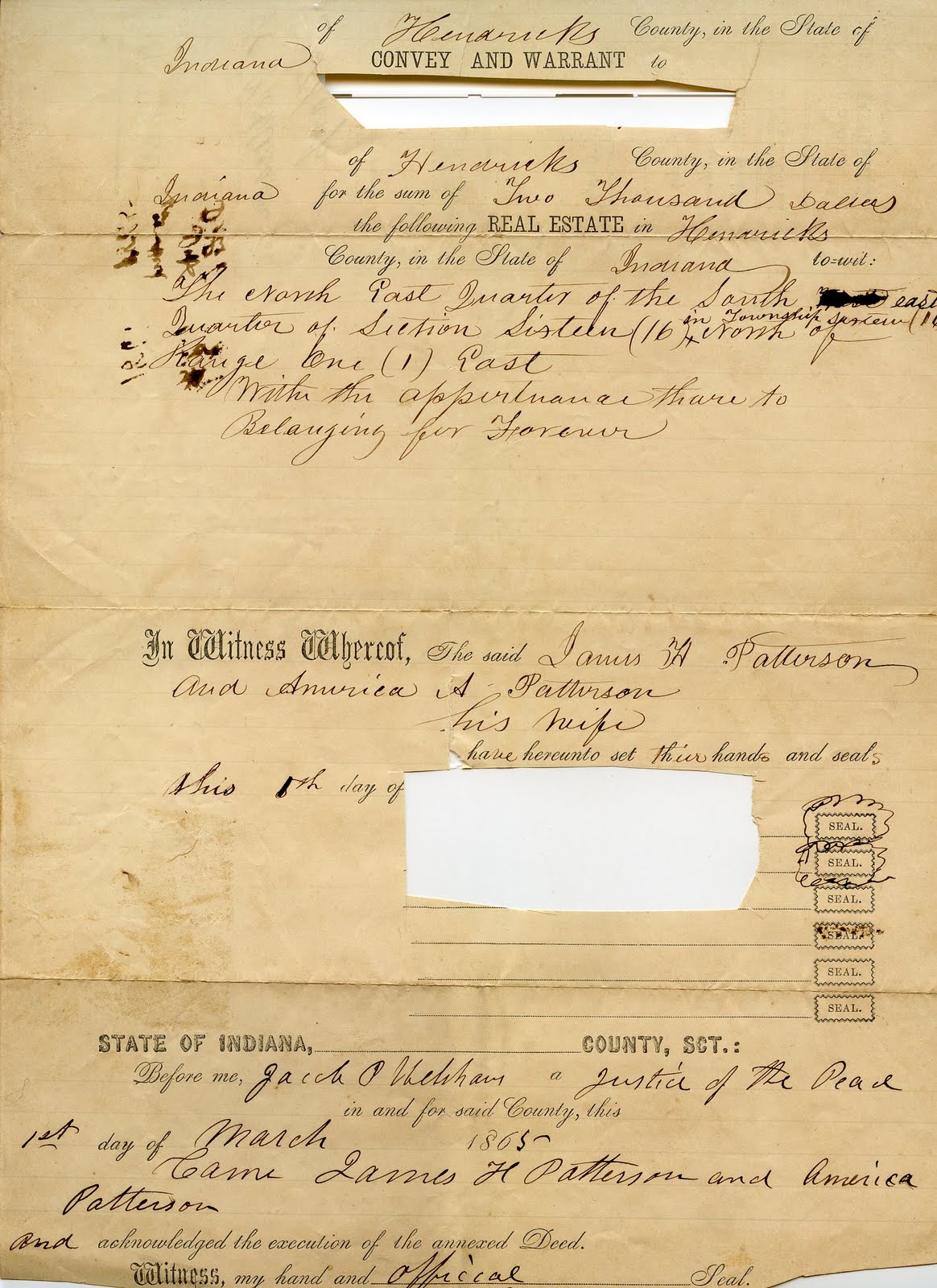 Hendricks County, Indiana Genealogy Blog RESEARCH TIP Land Records