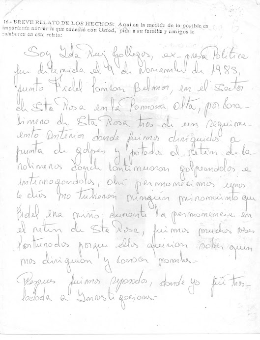 DECLARACIÓN DE COMPAÑERA RUIZ GALLEGOS IDA ¡¡MARICHI WEU!!