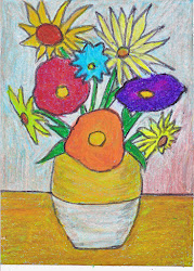 van gogh flowers oil project simple pastels november pastel flower drawing vase projects artist paper lessons elementary did head