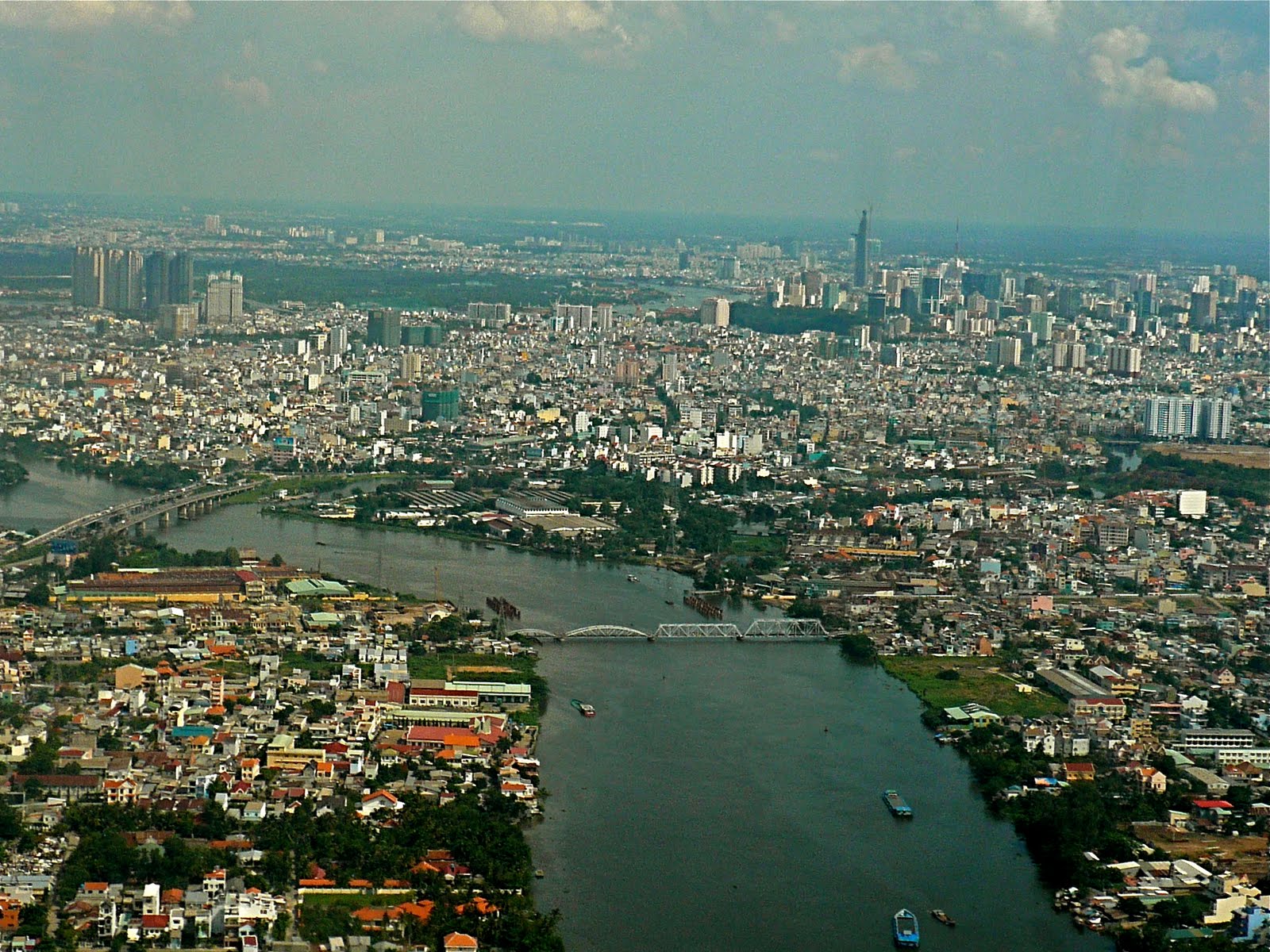 saigon today: Looking over the Saigon River and downtown