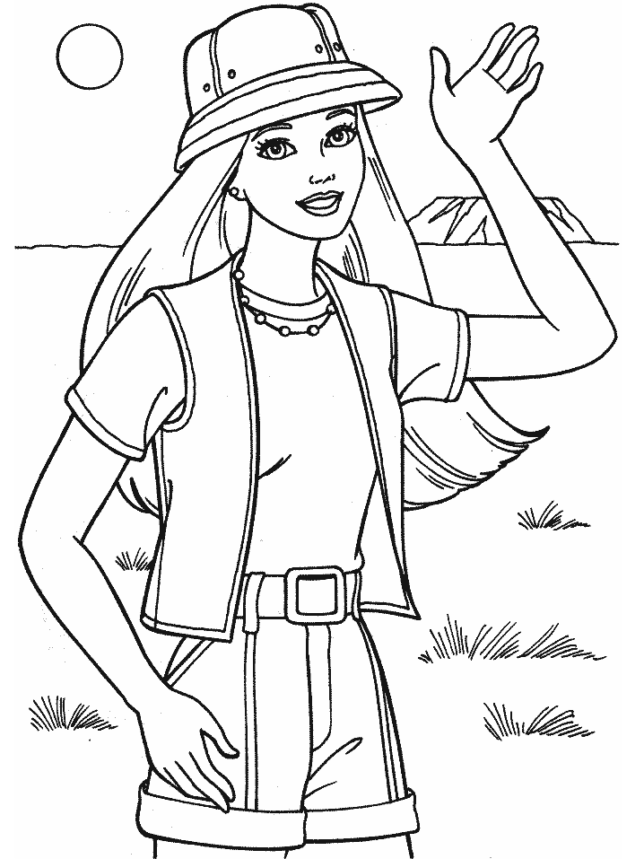 Barbie coloring pages beach vacation >> Disney Coloring Pages
