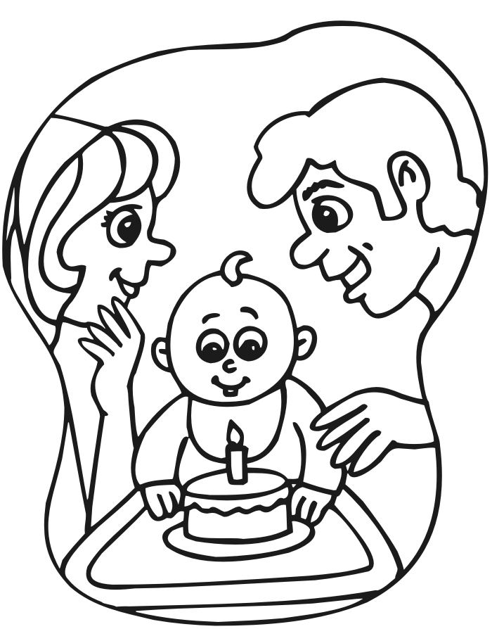 baby 1st birthday coloring pages - photo #2