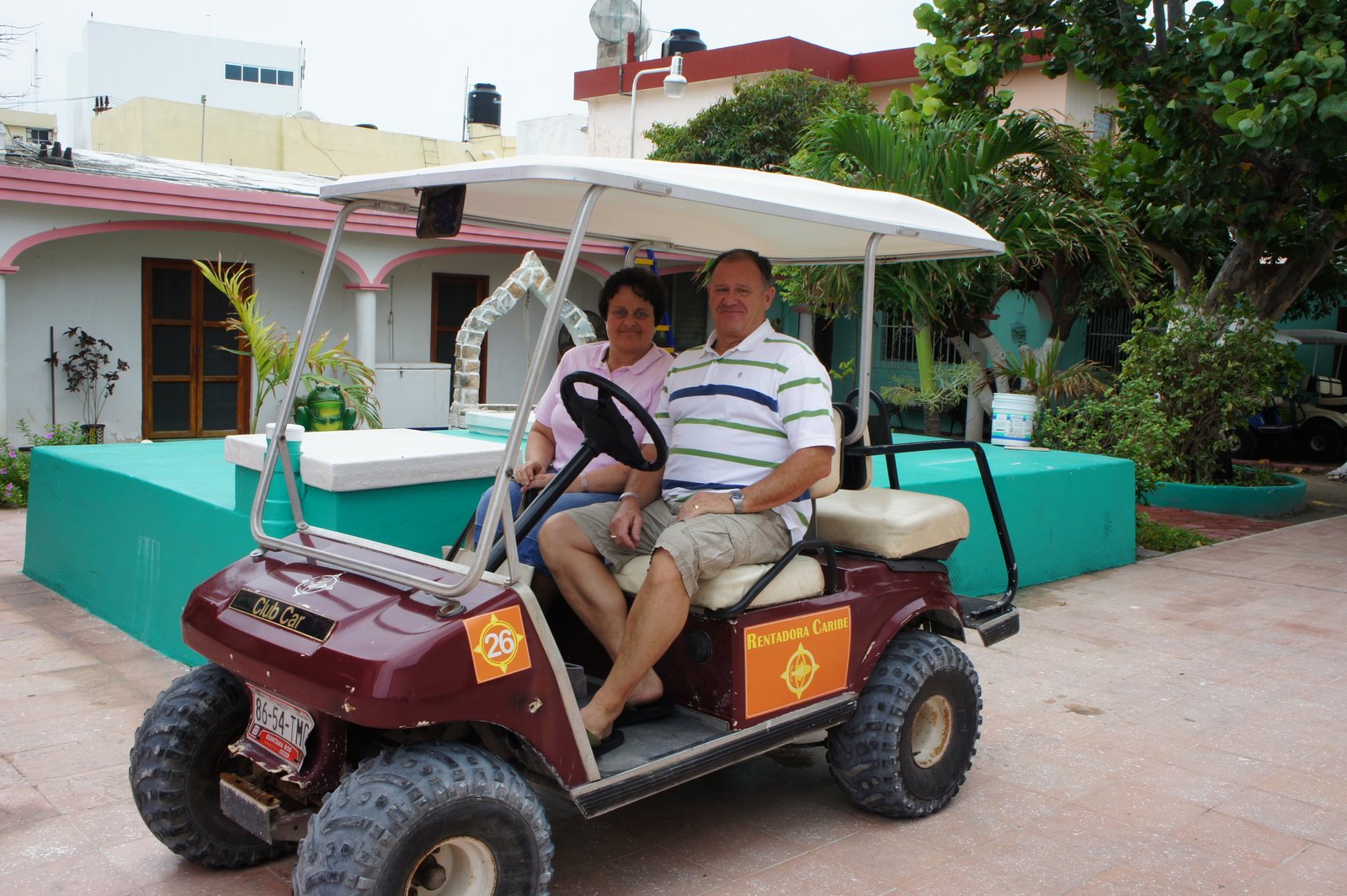 Randy and Susan Landon Day 8 Golf Cart on Isla Mujeres