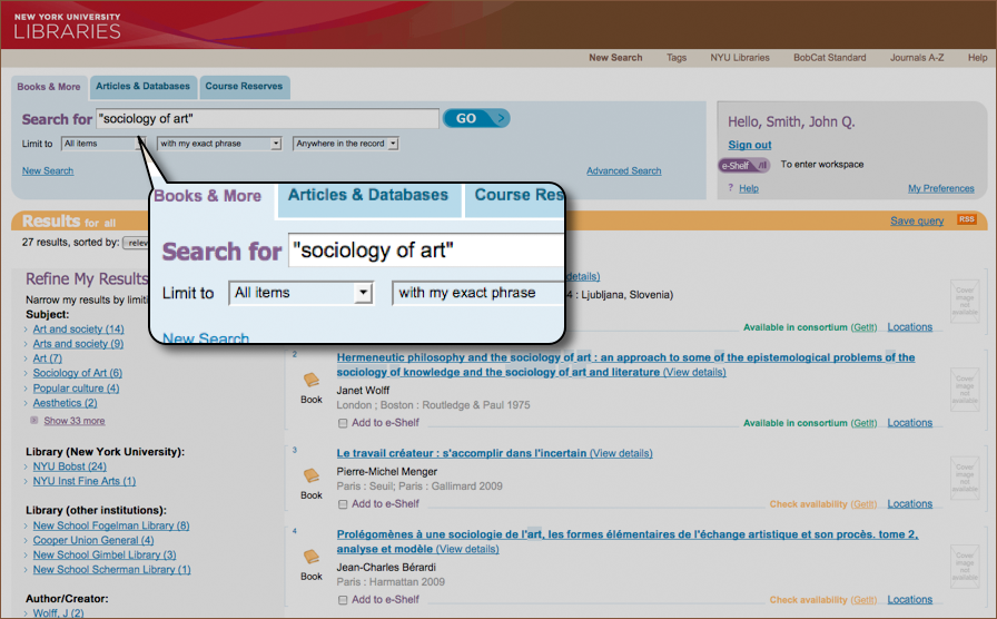 Digital Glossary phrase searching