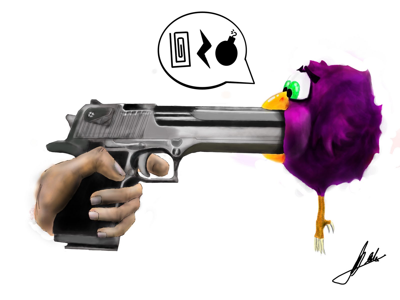 DMonino Bird vs Gun
