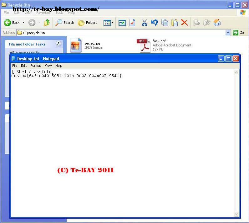 TE BAY Morph Your personal folder to Recycle bin..!