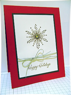 Christmas card stamped with Serene Snowflakes