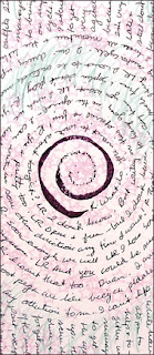 circular writing by Robin Atkins, detail from one journal page
