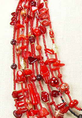 kimono necklace by Robin Atkins, detail, top of red side