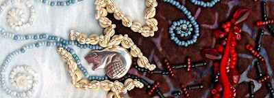 bead embroidery by Robin Atkins, Bead Journal Project, March