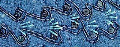 bead embroidery by Robin Atkins, detail from BJP piece, Stay in Touch with the River