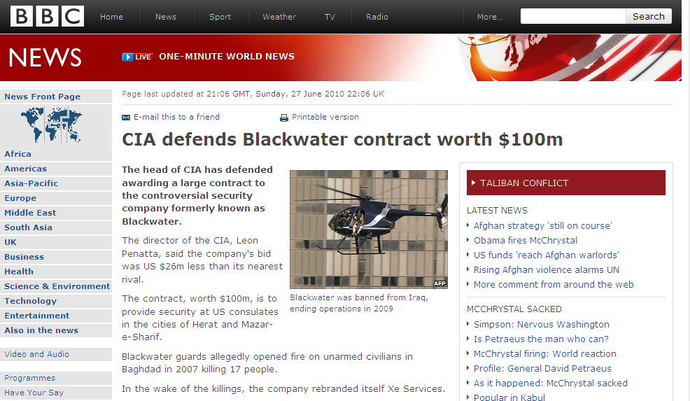 wasiq1's blog Xethe new BLACKWATER for the Old CIA....