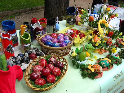 Traditional painted easter eggs in Croatia.