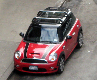 red and black mini cooper