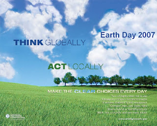 Earth Day Think Globally...Act Locally, Energy Efficiency and Renewable Energy (EERE)