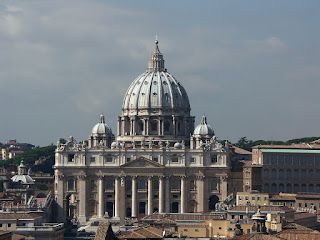 St. Peter's Basilica in Rome seen from the roof of Castel Sant'Angelo