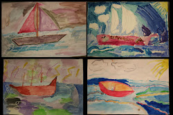 watercolor ship paintings grade late 5th 4th students