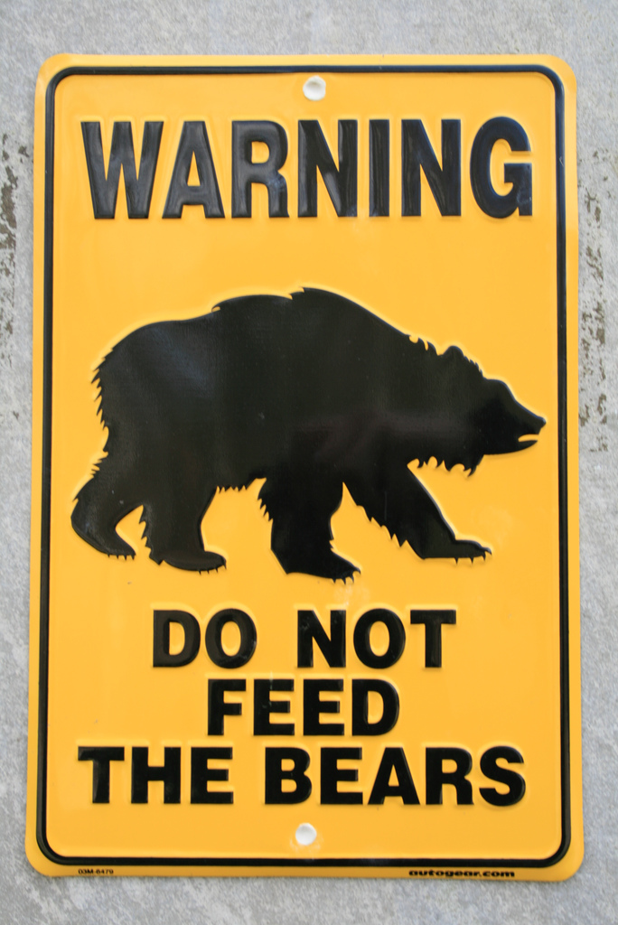 Don T Feed The Bears Sign Printable Free