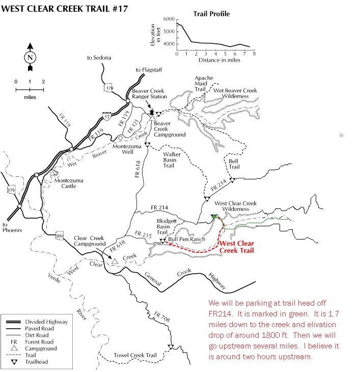 Arizona Jones Clear creek map