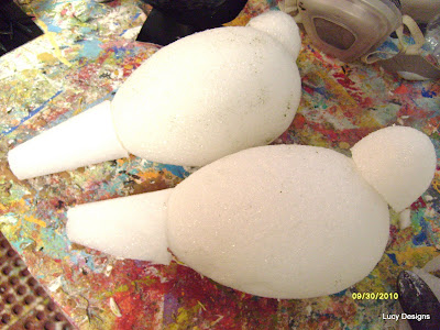 styrofoam bases for hand made Halloween ravens