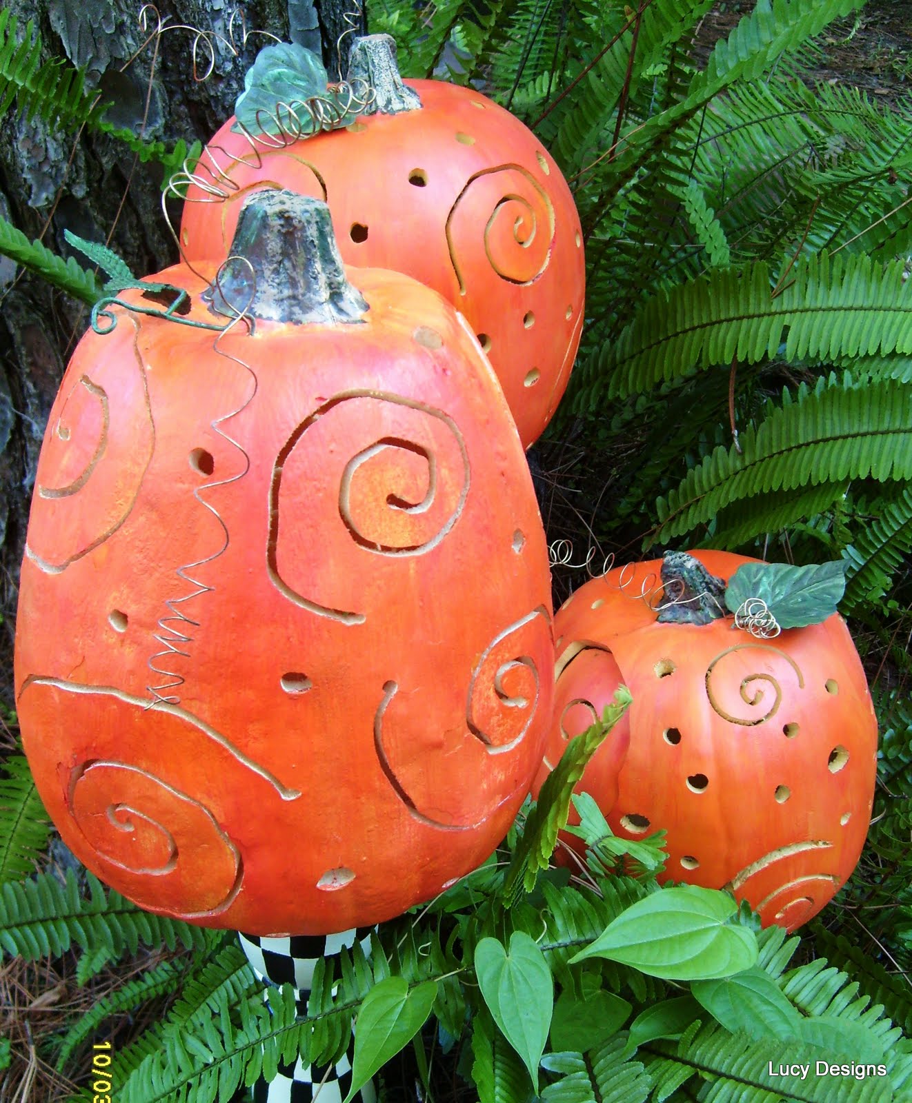 Foam Pumpkin Makeover Using Power Tools and Fun Hand Painted Pumpkins Lucy Designs