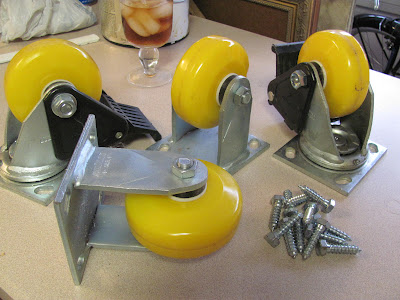 large industrial yellow casters