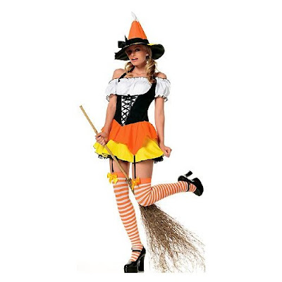 3 Piece Candy Corn Sexy Witch Halloween Costume Wallpapers
