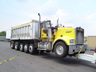 Yellow Kenworth W900 Truck