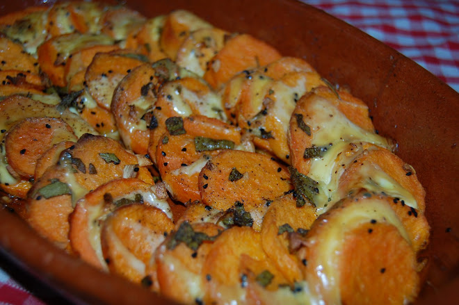 Garlicy Sweet Potatoes