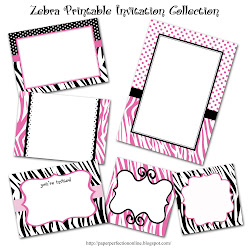 zebra border template printables party printable paper clip pink