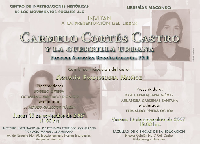 Presentación del libro Carmelo Cortes Castro y la Guerrilla Urbana