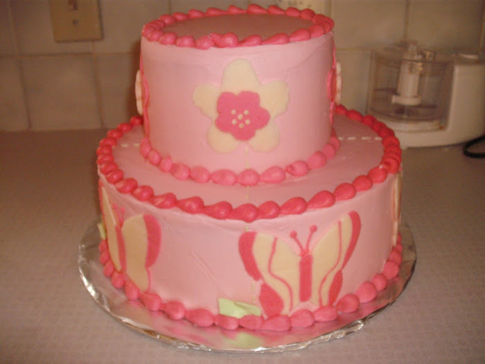 Flowers and Butterflies Cake