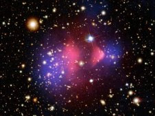 Composite of galaxy cluster 1E 0657-56, a Chandra image from on August 21, 2006