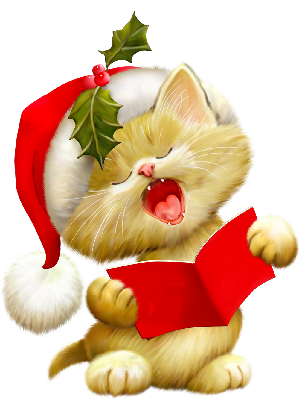 free christmas kitten clipart - photo #10