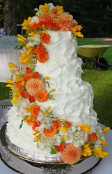 cakes orange cake flowers fall roses autumn tier fresh round elegant bright cascading yellow tiers textured colored flower floral stylista