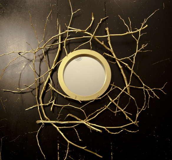 Hirondelle Rustique DIY Gold Branch Mirror Tutorial