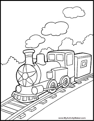 Funny Train Coloring Pages