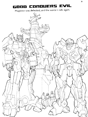 Optimus Prime and Bumblebee Transformers Coloring Pages