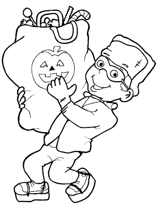 Halloween Frankenstein Costume Coloring Pages