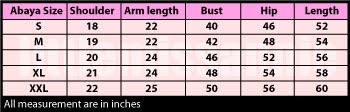 Please refer size chart below for detail measurement