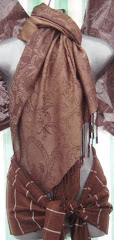 Brown Pashmina & Brown Silk Checker Scarf