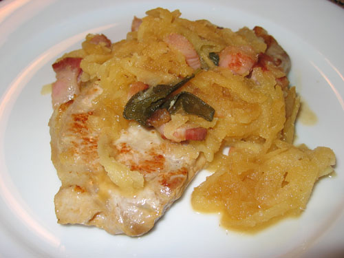 Pork Chop with Apple, Sage and Pancetta Pork Chop with Apple, Sage and Pancetta
