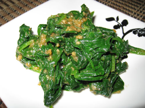 Spinach with Miso and Mustard Sauce Spinach with Miso and Mustard Sauce