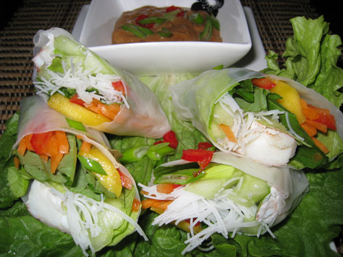Crab Summer Rolls with Cashew Butter Dipping Sauce Crab Summer Rolls with Cashew Butter Dipping Sauce