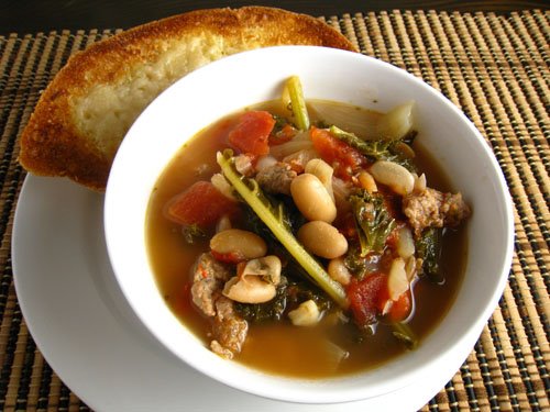 White Bean and Kale Soup with Turkey Sausage White Bean and Kale Soup with Turkey Sausage