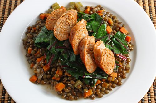 Sausage on Lentils and Greens Sausage on Lentils and Greens